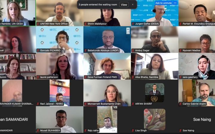 Participants, DESA and UNODC engage in a Q&A for Session on Peace Justice and Strong Institutions