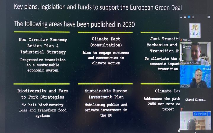 Speakers during the presentations at The Green Deal Webinar