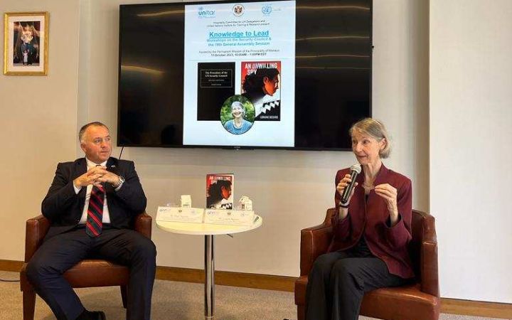 Ms. Loraine Sievers and Dr. Angel Angelov discuss the Security Council and UNGA