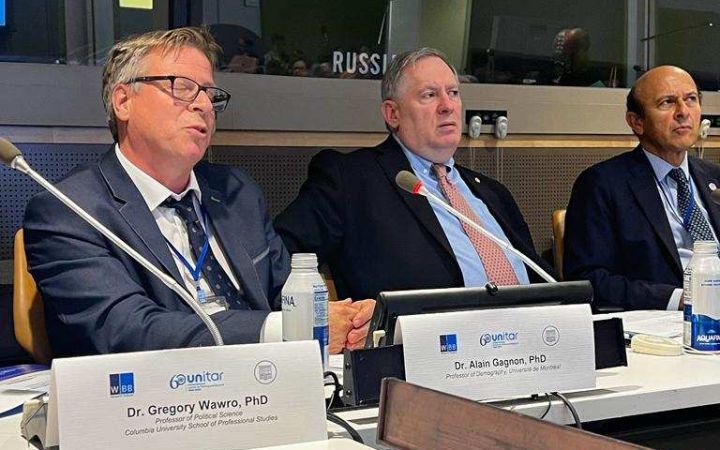 Dr. Gregory Wawros and Dr. Alain Gagnon deliver remarks