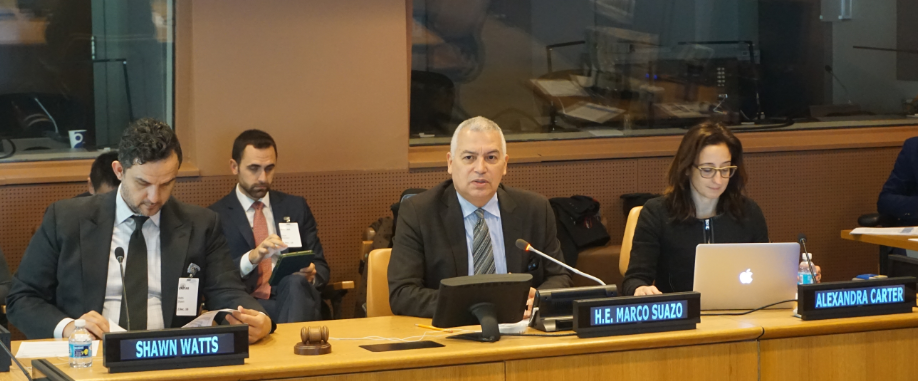 Professor Shawn Watts, Director Suazo, and Professor Alex Carter (left to right)