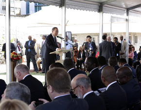 UN Secretary General making a speech at UNECA