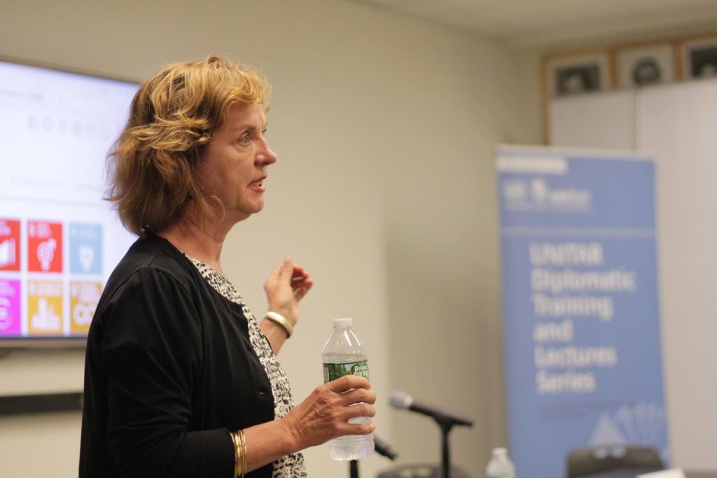 Professor Elke U. Weber addressing the audience